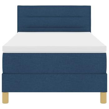 Boxspringbett mit Matratze Blau 90x200 cm Stoff