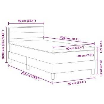 Boxspringbett mit Matratze Blau 90x200 cm Stoff