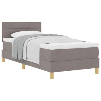 Boxspringbett mit Matratze Taupe 100x200 cm Stoff