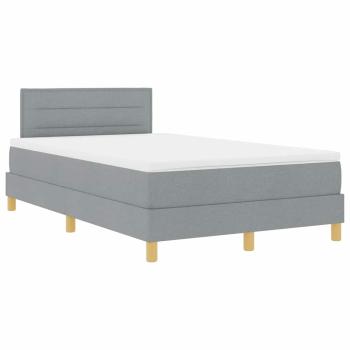 Boxspringbett mit Matratze Hellgrau 120x200 cm Stoff
