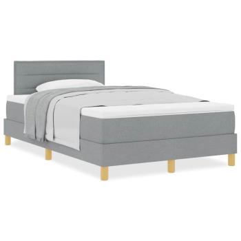 Boxspringbett mit Matratze Hellgrau 120x200 cm Stoff