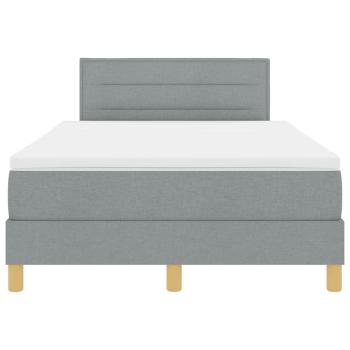 Boxspringbett mit Matratze Hellgrau 120x200 cm Stoff
