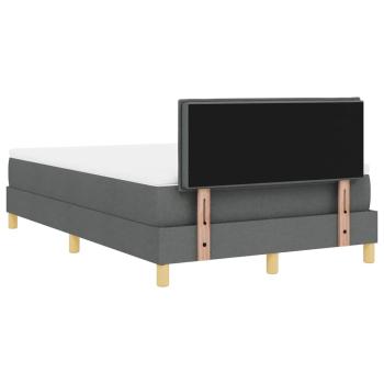Boxspringbett mit Matratze, Dunkelgrau, 120x200 cm, Stoff