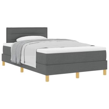Boxspringbett mit Matratze, Dunkelgrau, 120x200 cm, Stoff