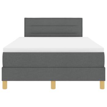 Boxspringbett mit Matratze, Dunkelgrau, 120x200 cm, Stoff