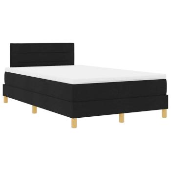 Boxspringbett mit Kissen Schwarz 120 x 200 cm Stoff