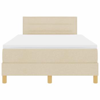 ARDEBO.de - Boxspringbett mit Matratze Creme 120x200 cm Stoff