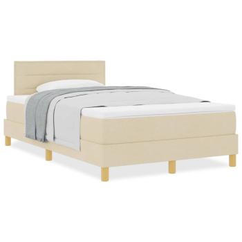 Boxspringbett mit Matratze Creme 120x200 cm Stoff