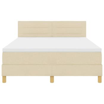 Boxspringbett mit Matratze Creme 140x190 cm Stoff