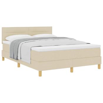 Boxspringbett mit Matratze Creme 140x200 cm Stoff