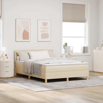 Boxspringbett mit Matratze Creme 140x200 cm Stoff