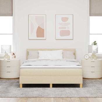 Boxspringbett mit Matratze Creme 140x200 cm Stoff
