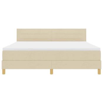 Boxspringbett mit Matratze Creme 180x200 cm Stoff