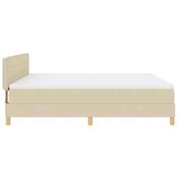 Boxspringbett mit Matratze Creme 180x200 cm Stoff