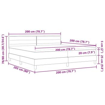 ARDEBO.de - Boxspringbett mit Matratze Creme 200x200 cm Stoff
