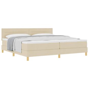 Boxspringbett mit Matratze Creme 200x200 cm Stoff