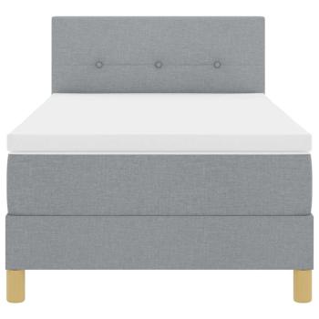 Boxspringbett mit Matratze Hellgrau 90x200 cm Stoff