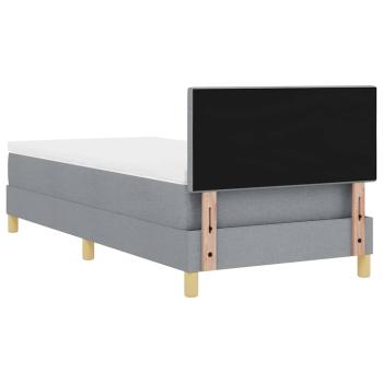 Boxspringbett mit Matratze Hellgrau 90x200 cm Stoff