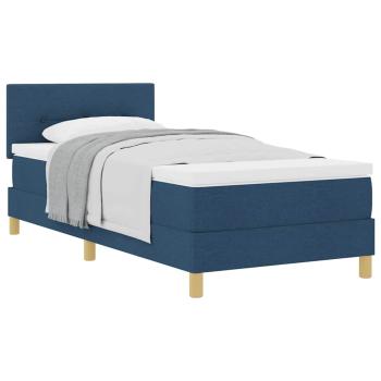 Boxspringbett mit Matratze Blau 90x200 cm Stoff
