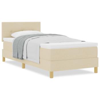 Boxspringbett mit Matratze Creme 100x200 cm Stoff