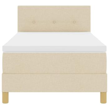 Boxspringbett mit Matratze Creme 100x200 cm Stoff