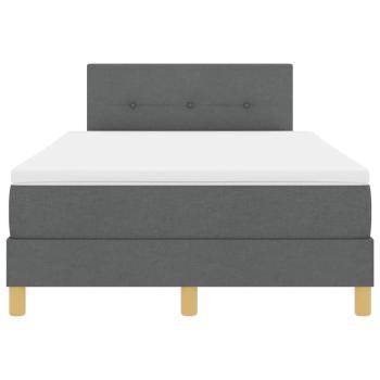 Boxspringbett mit Matratze Dunkelgrau 120x200 cm Stoff