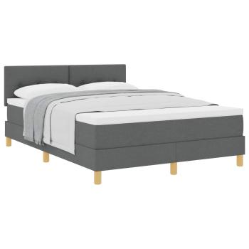 Boxspringbett mit Matratze Dunkelgrau 140x200 cm Stoff