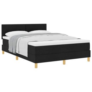 Boxspringbett mit Matratze Schwarz 140x200 cm Stoff