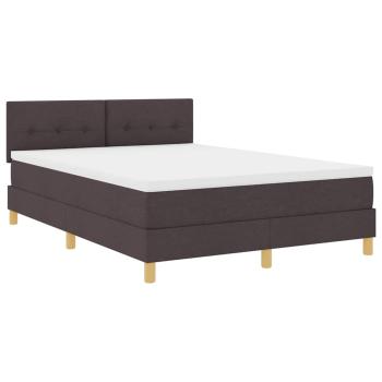 Boxspringbett mit Matratze Dunkelbraun 140x200 cm Stoff