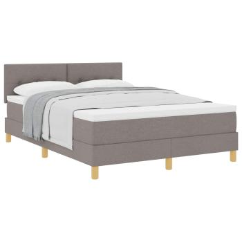 Boxspringbett mit Kissen mit Kopfteil Taupe 140 x 200 cm Stoff