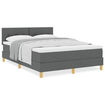 Boxspringbett mit Matratze Dunkelgrau 160x200 cm Stoff