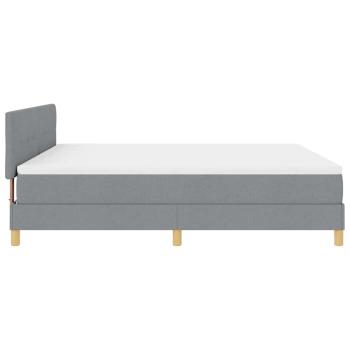 ARDEBO.de - Boxspringbett mit Matratze Hellgrau 180x200 cm Stoff