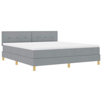 Boxspringbett mit Matratze Hellgrau 180x200 cm Stoff