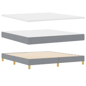 Boxspringbett mit Matratze Hellgrau 180x200 cm Stoff