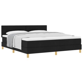 Boxspringbett mit Matratze Schwarz 180x200 cm Stoff