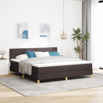 Boxspringbett mit Matratze Dunkelbraun 180x200 cm Stoff