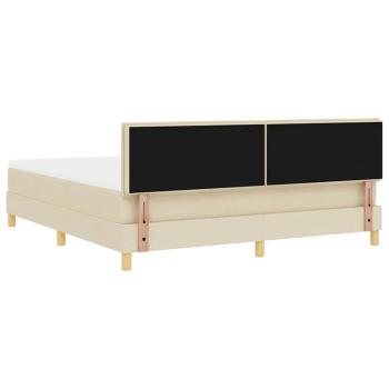 Boxspringbett mit Matratze Creme 180x200 cm Stoff