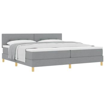 Boxspringbett mit Matratze Hellgrau 200x200 cm Stoff
