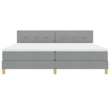 Boxspringbett mit Matratze Hellgrau 200x200 cm Stoff