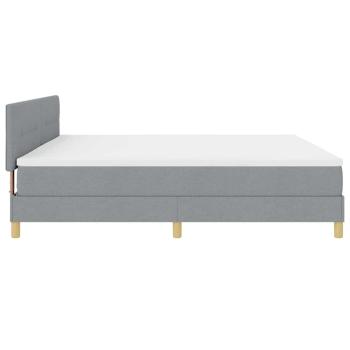 Boxspringbett mit Matratze Hellgrau 200x200 cm Stoff