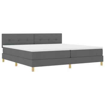 Boxspringbett mit Matratze Dunkelgrau 200x200 cm Stoff