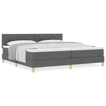 Boxspringbett mit Matratze Dunkelgrau 200x200 cm Stoff