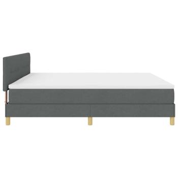 Boxspringbett mit Matratze Dunkelgrau 200x200 cm Stoff