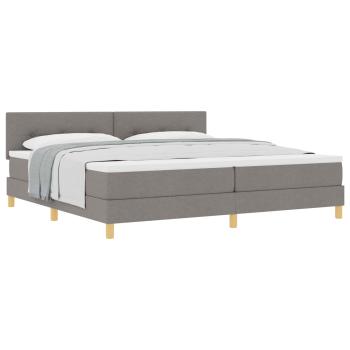 Boxspringbett mit Kissen mit Kopfteil Taupe 200 x 200 cm Stoff