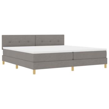 Boxspringbett mit Kissen mit Kopfteil Taupe 200 x 200 cm Stoff