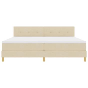 Boxspringbett mit Matratze Creme 200x200 cm Stoff