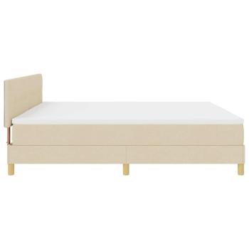 Boxspringbett mit Matratze Creme 200x200 cm Stoff