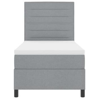 Boxspringbett mit Matratze Hellgrau 90x200 cm Stoff