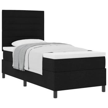 Boxspringbett mit Matratze Schwarz 100x200 cm Stoff