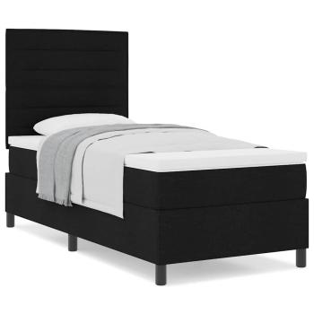 Boxspringbett mit Matratze Schwarz 100x200 cm Stoff